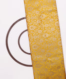 Yellow Colour  Floral Design Banarasi Brocade Silk Fabric