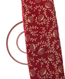 Maroon Colour Floral Zari Embroidery Velvet Fabric