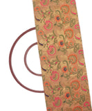 Golden Colour Floral Banarasi Brocade Silk Fabric