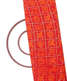 Red Colour Bandhani Print Kota Doria Fabric