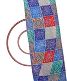 Blue Colour Bandhani Pattern Checks Print Kota Doria Fabric