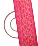 Magenta Colour Floral Pattern Brocade Silk Fabric