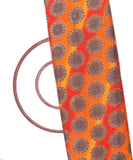 Orange Colour Motif Print Manipuri Silk Fabric