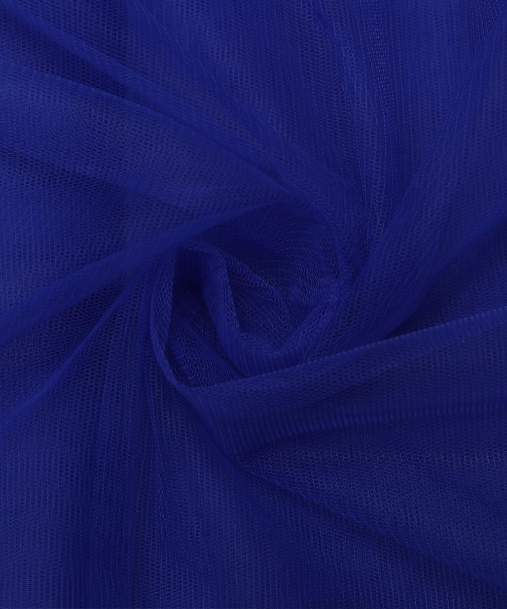 Blue Colour Plain Mesh Net Fabric