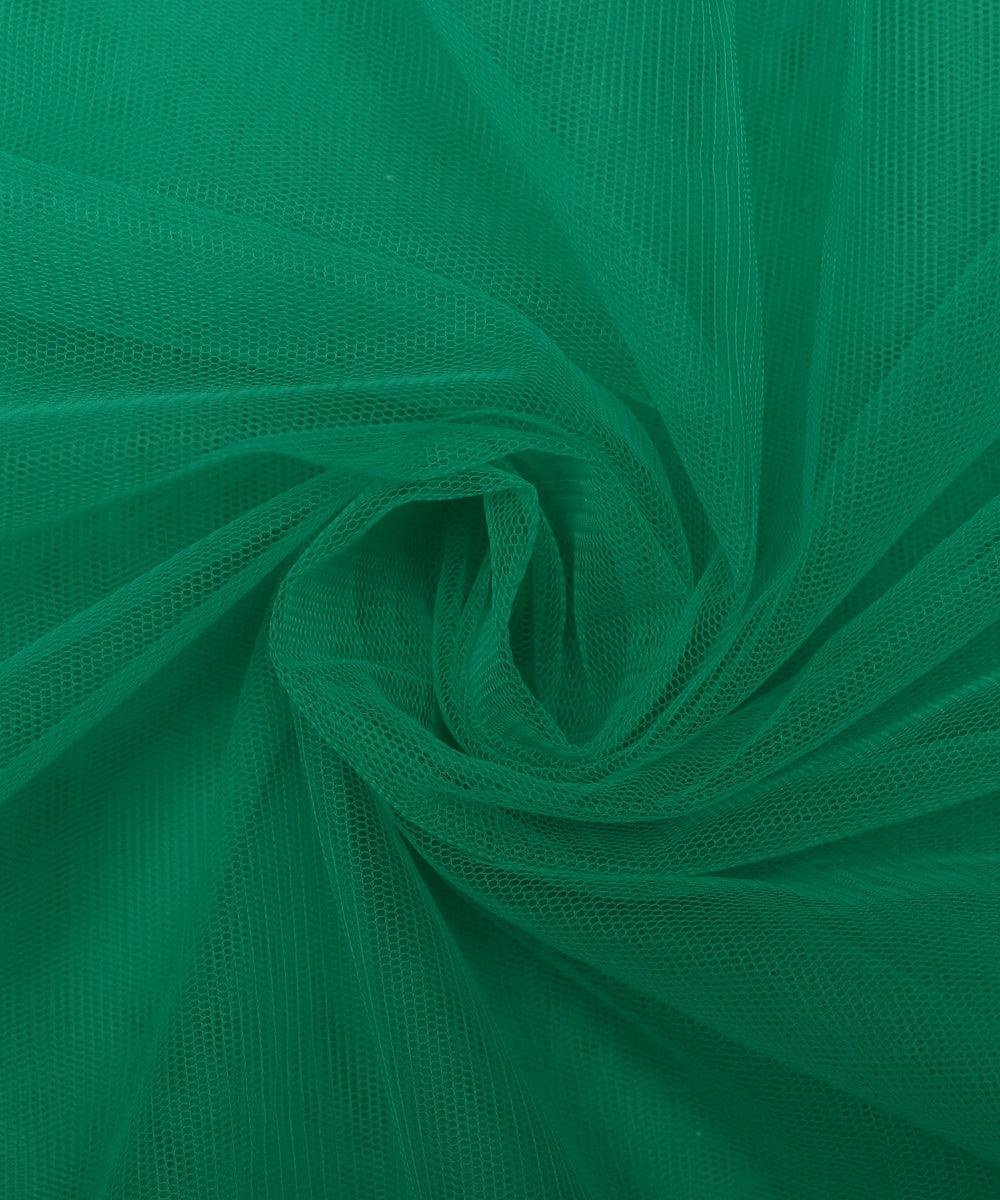 Green Colour Plain Mesh Net Fabric
