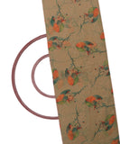 Khaki Colour Leaf Print Georgette Fabric