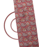 Rust Maroon Colour Paisley Print Chanderi Fabric