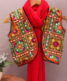 Multicolor and Yellow Embroidered Chanderi Koti