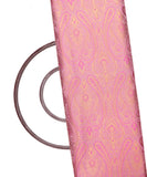 Pink Colour Paisley Pattern Banarasi Brocade Silk Fabric