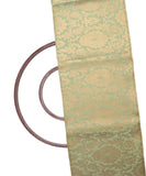 Pistachio Green Colour Floral Design Banarasi Brocade Silk Fabric
