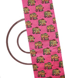 Pink Color Animal Print Digital Silk Fabric