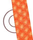 Orange Color Foil Print Cotton Fabric